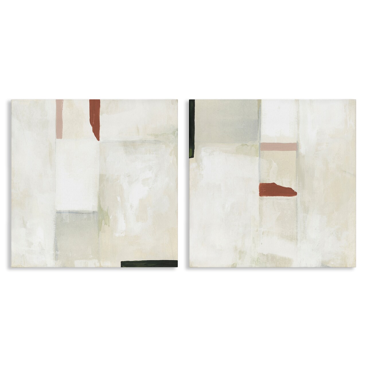 Stupell Industries Neutral Rectangles Mauve Effects 2 pc Canvas Wall Art Set Design by June Erica Vess